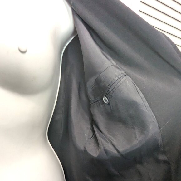 VTG 90s Hennes H&M Womens Long Blazer Jacket Black Sz Med Princess Cut A-Line - Picture 7 of 16